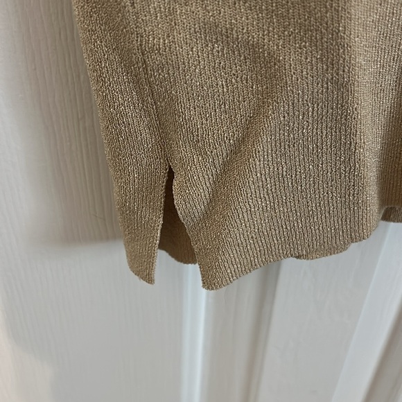 Dialogue Women’s (M) Beige/Tan Top Short Sleeve Square Neck Blouse Short Sleeve - Picture 5 of 5